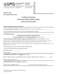 Certificate of Formation - Professional Limited Liability Company - Washington, Page 3