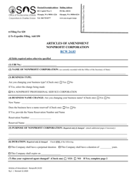 Articles of Amendment - Nonprofit Corporation - Washington, Page 3