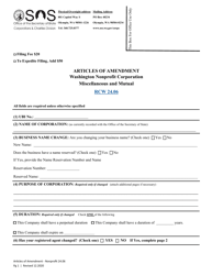 Articles of Amendment - Washington Nonprofit Corporation Miscellaneous and Mutual - Washington, Page 4