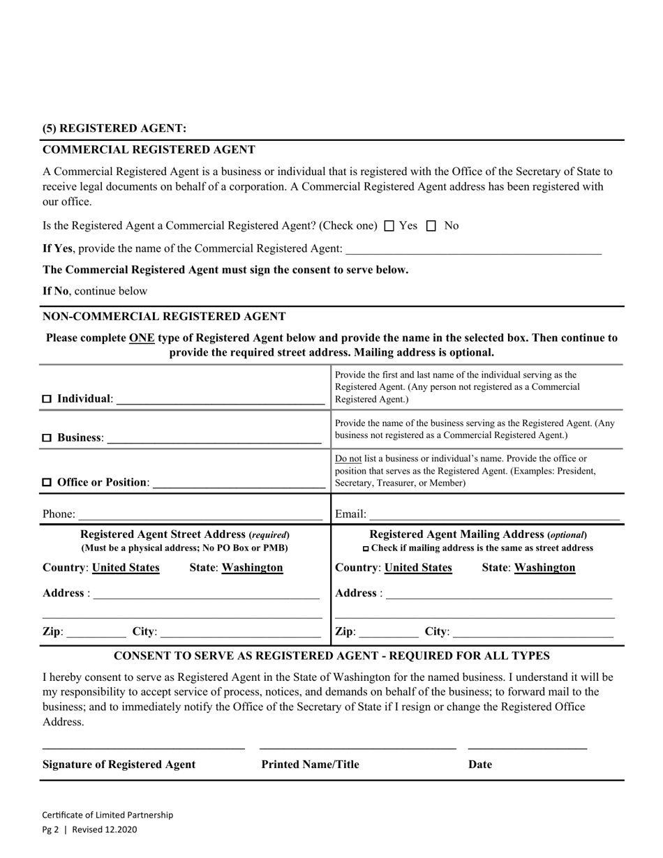 Certificate of Limited Partnership - Washington, Page 4