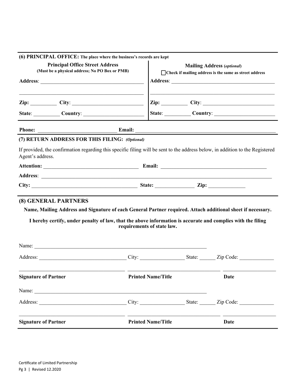 Certificate of Limited Partnership - Washington, Page 5