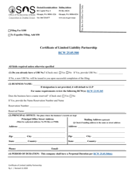 Certificate of Limited Liability Partnership - Washington, Page 3