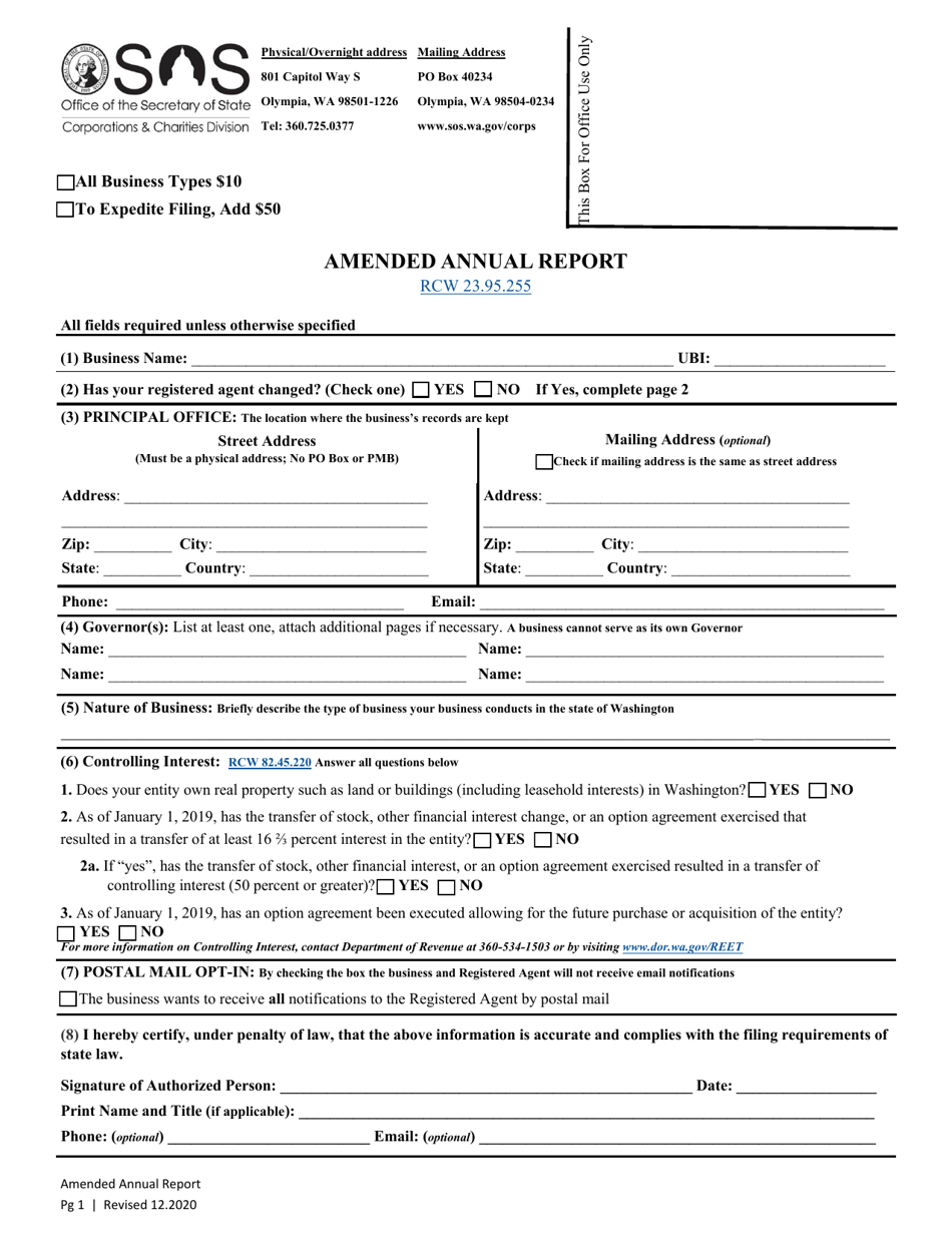 Amended Annual Report - Washington, Page 3