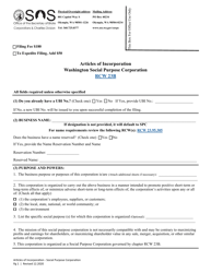 Articles of Incorporation - Washington Social Purpose Corporation - Washington, Page 3