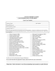&quot;Case Information Cover Sheet&quot; - Washington