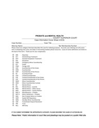 Document preview: Probate and Mental Health Case Information Cover Sheet (Cics) - Washington