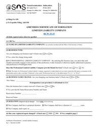 Amended Certificate of Formation - Limited Liability Company - Washington, Page 3