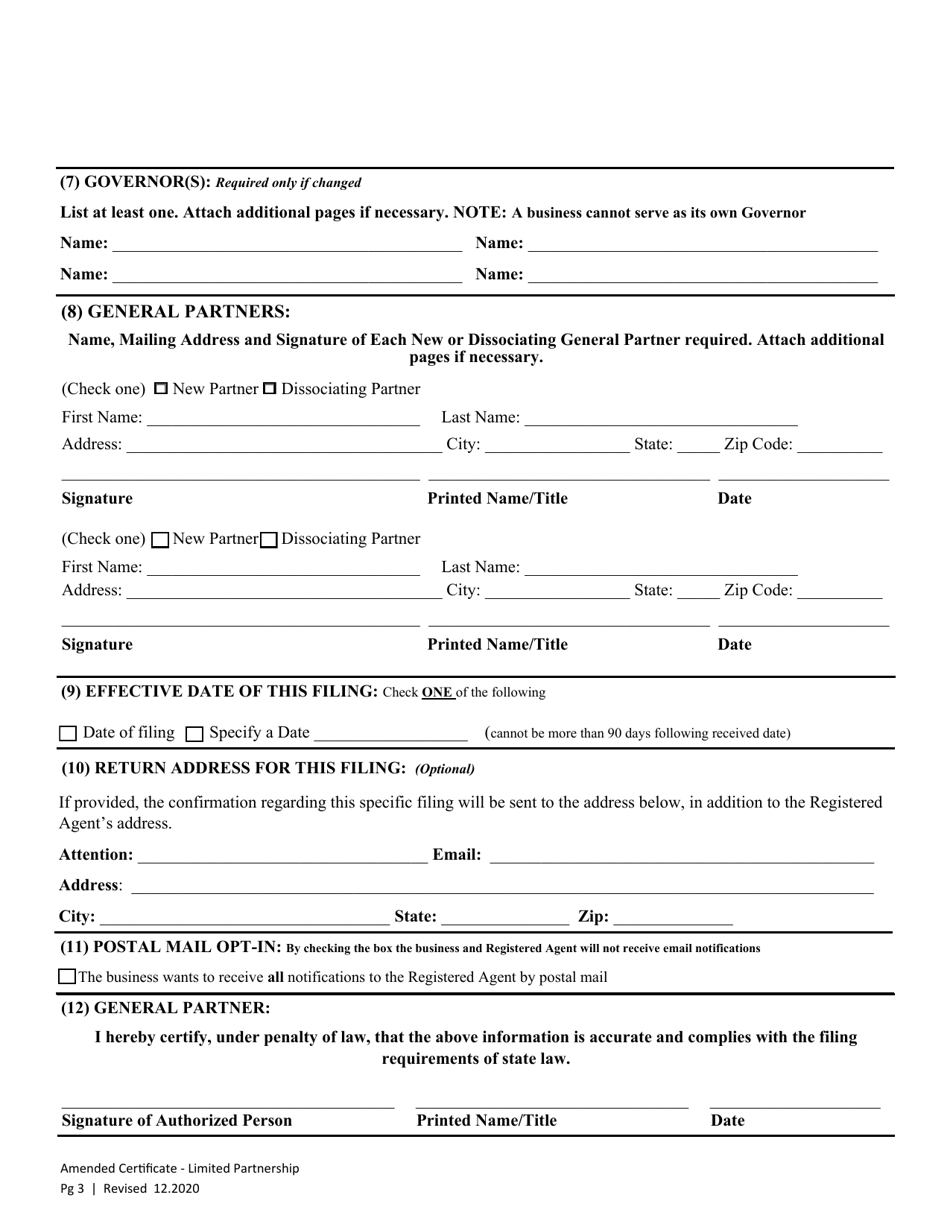 Amended Certificate of Limited Partnership - Washington, Page 5