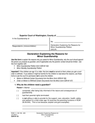 Form GDN M103 Declaration Explaining Reasons for Minor Guardianship - Washington