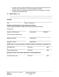 Form GDN M409 Order Appointing Guardian Ad Litem or Court Visitor - Washington, Page 4