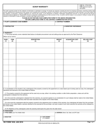 Document preview: DD Form 1639 Scrap Warranty