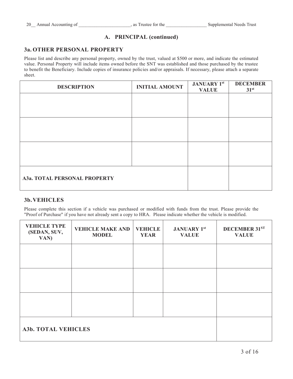 Form SNT-12 Supplemental Needs Trust Accounting - New York City, Page 3