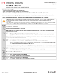 Form IMM5771 Document Checklist - Sponsor - for Parents and Grandparents - Canada