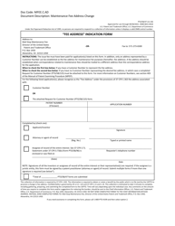 Form PTO/SB/47 &quot;fee Address&quot; Indication Form