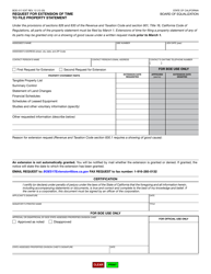 Form BOE-517-EXT &quot;Request for Extension of Time to File Property Statement&quot; - California