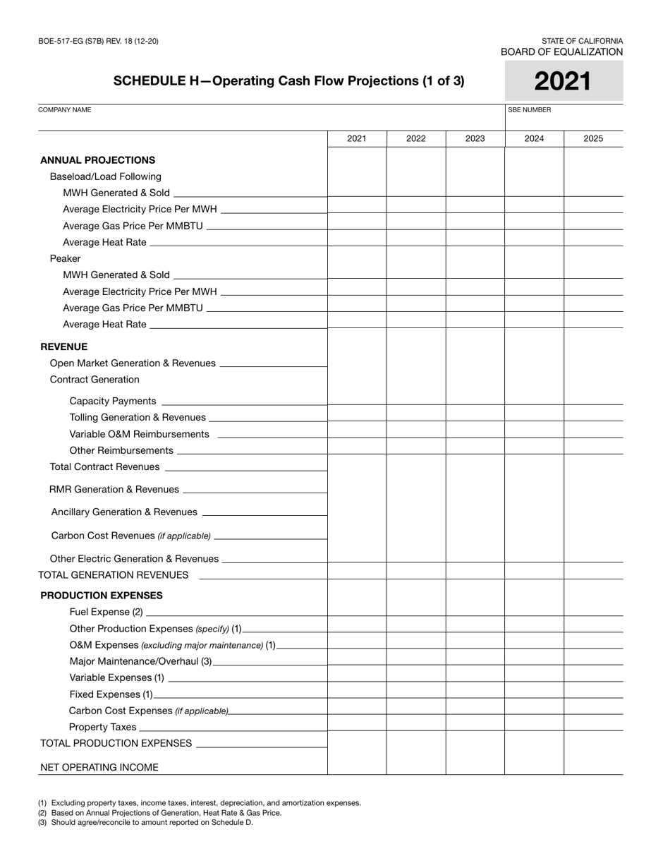Form BOE-517-EG Property Statement - Electric Generation Companies - California, Page 14