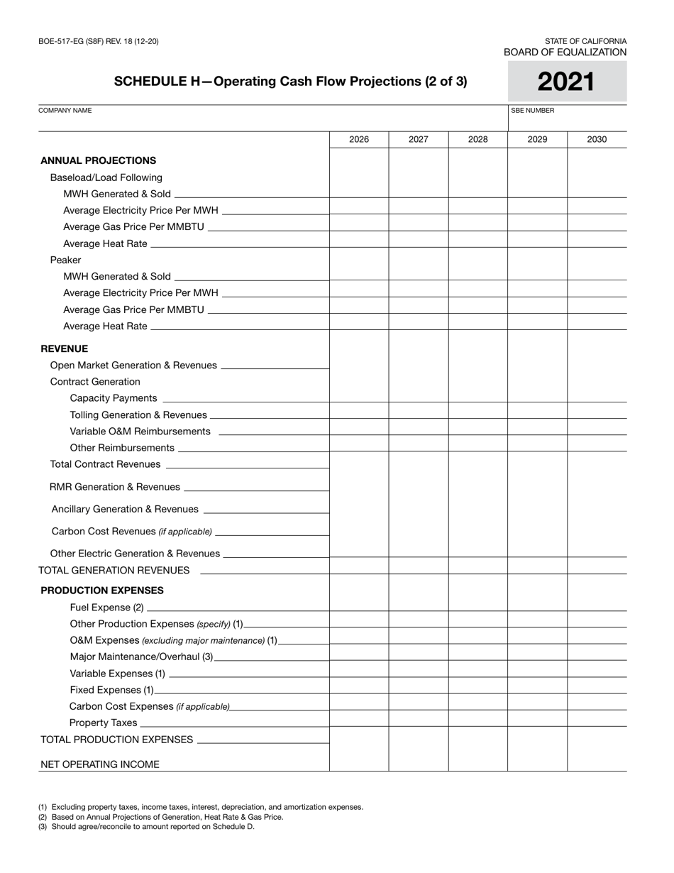 Form BOE-517-EG Property Statement - Electric Generation Companies - California, Page 15