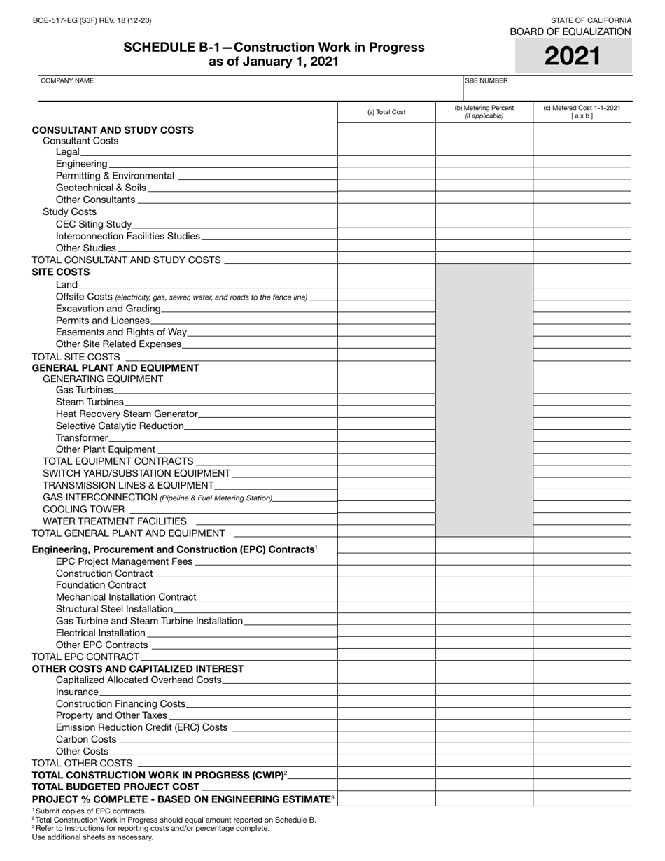 Form BOE-517-EG Property Statement - Electric Generation Companies - California, Page 5