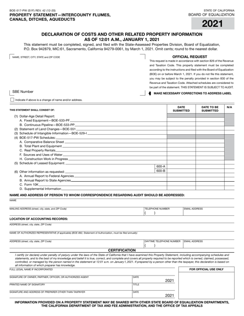 Form BOE-517-PW 2021 Printable Pdf