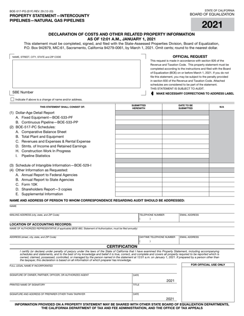 Form BOE-517-PG 2021 Printable Pdf