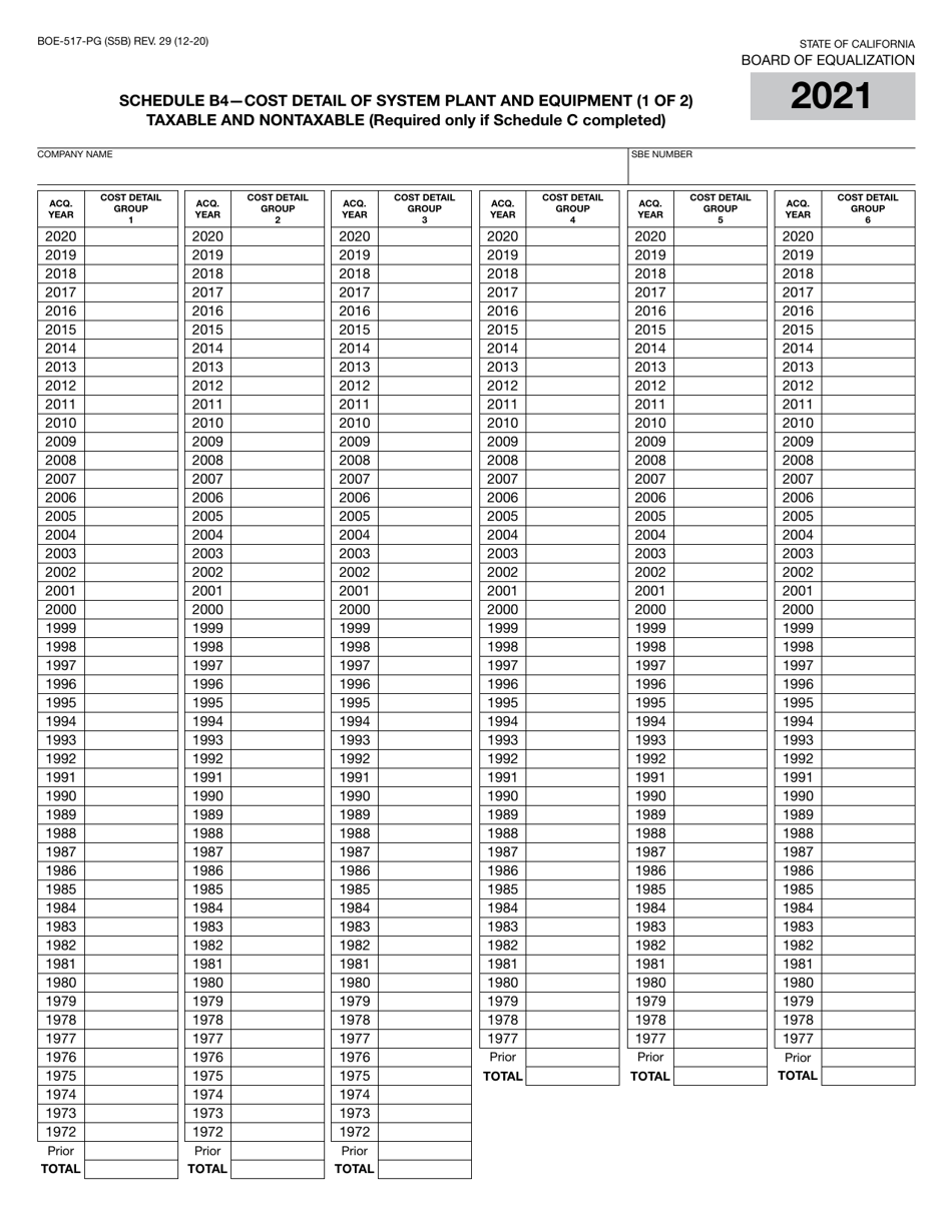 Form BOE-517-PG Property Statement - Intercounty Pipelines - Natural Gas Pipelines - California, Page 10