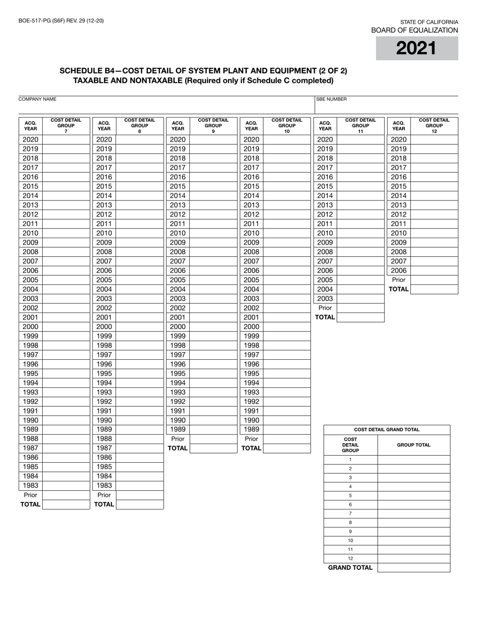 Form BOE-517-PG Property Statement - Intercounty Pipelines - Natural Gas Pipelines - California, Page 11