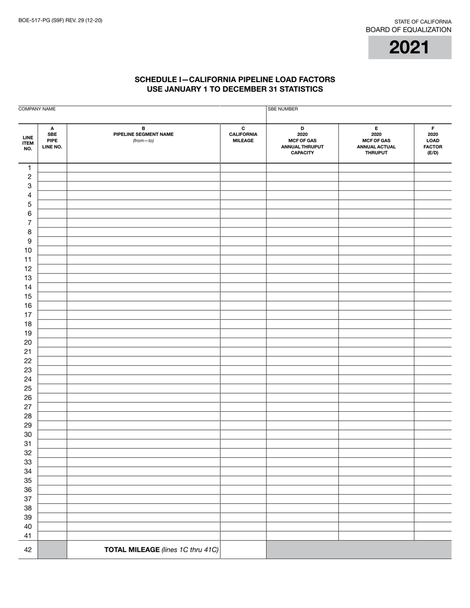 Form BOE-517-PG Property Statement - Intercounty Pipelines - Natural Gas Pipelines - California, Page 17