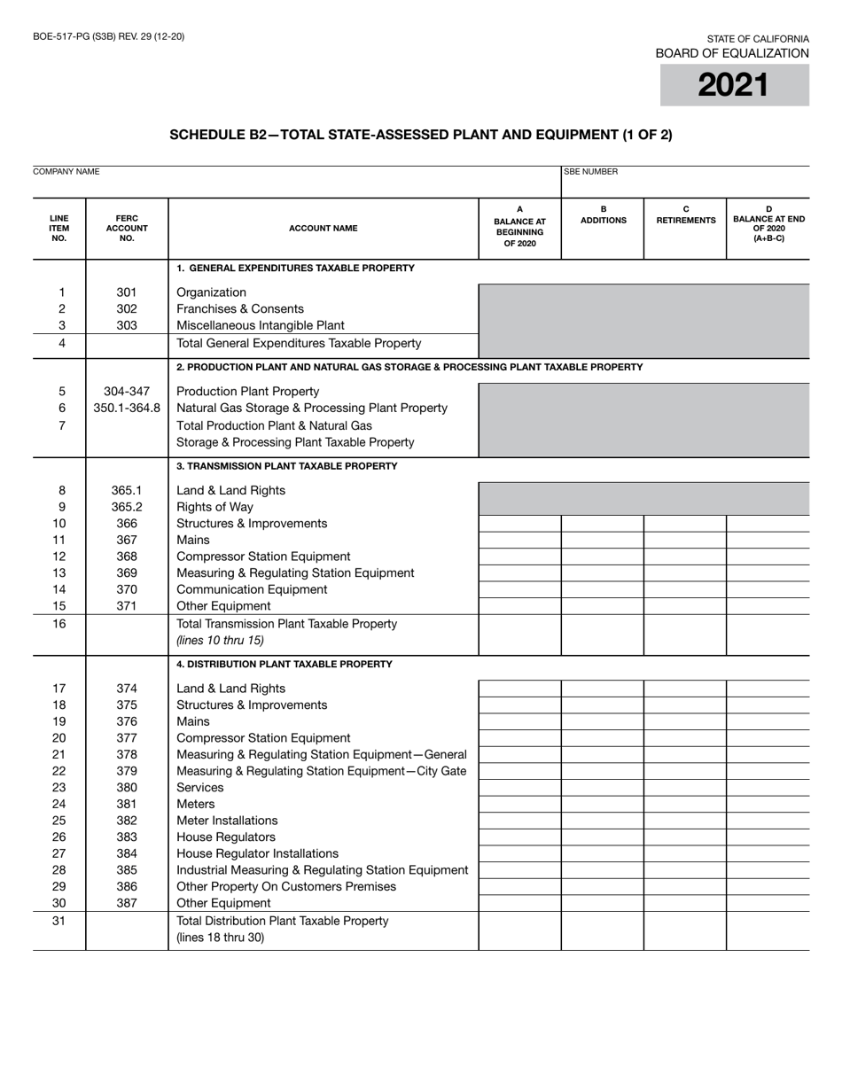 Form BOE-517-PG Property Statement - Intercounty Pipelines - Natural Gas Pipelines - California, Page 6