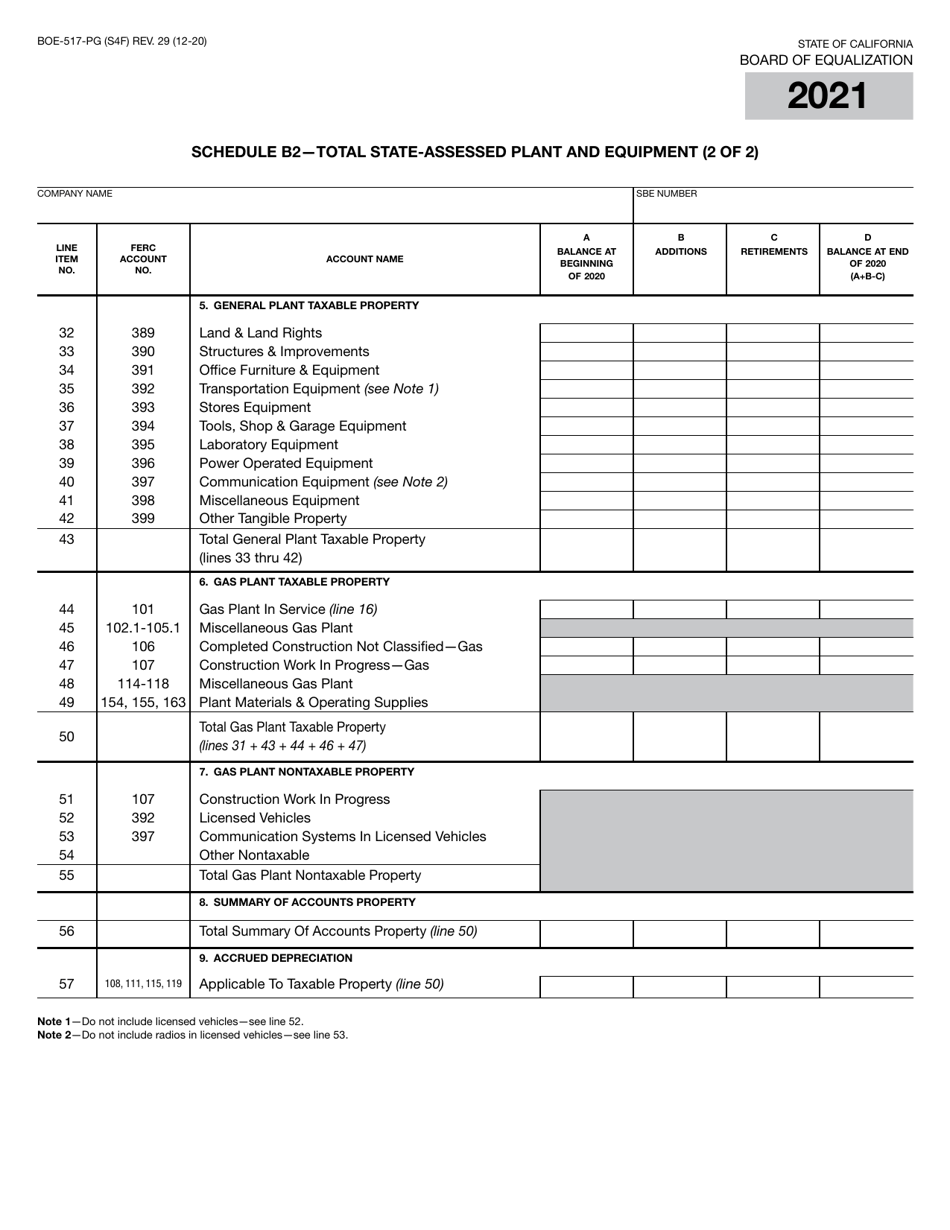 Form BOE-517-PG Property Statement - Intercounty Pipelines - Natural Gas Pipelines - California, Page 7