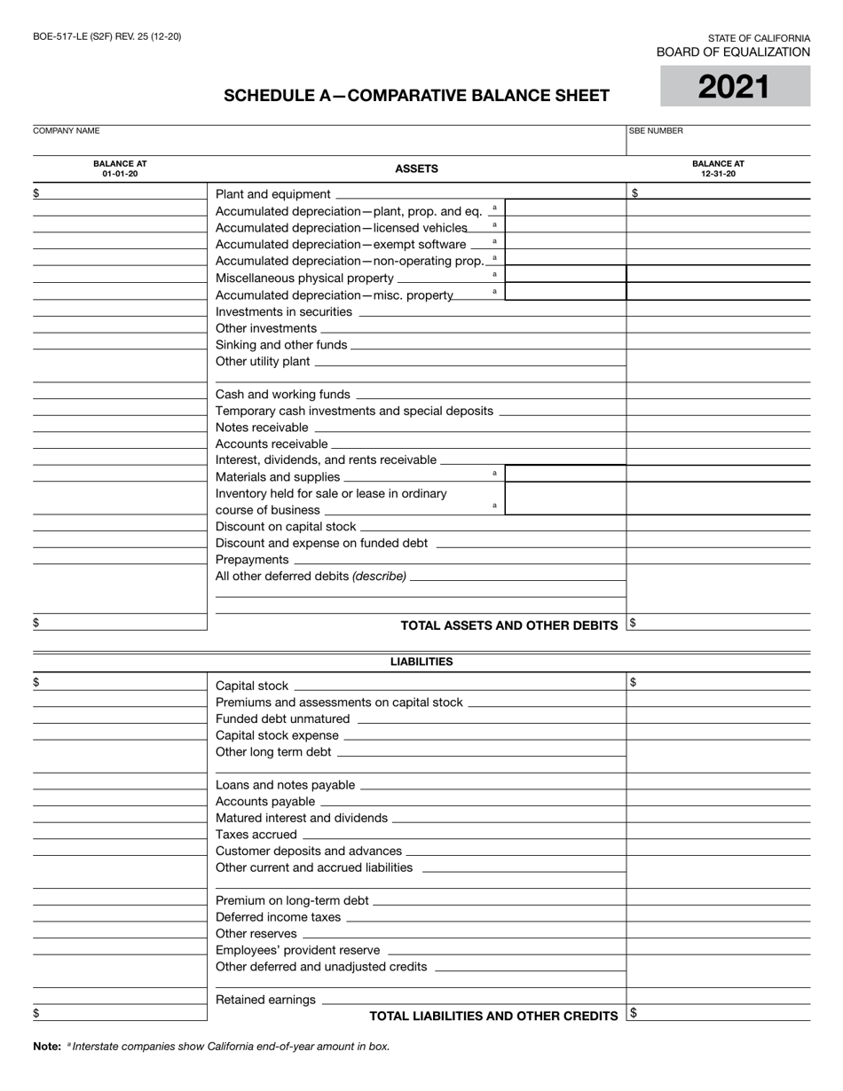 Form BOE-517-LE Property Statement - Local Exchange Telephone Companies - California, Page 3