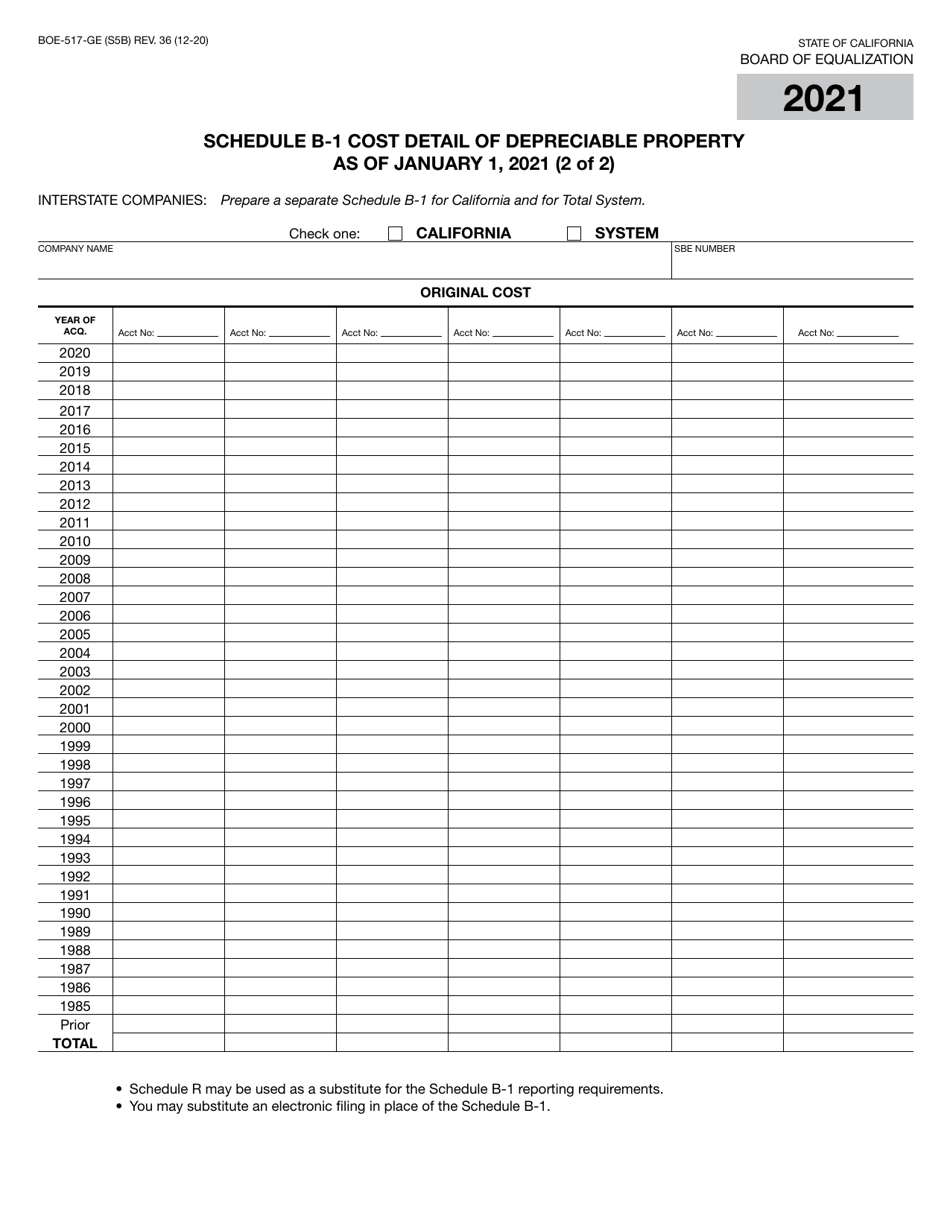 Form BOE-517-GE Property Statement - Gas and / or Electric Companies - California, Page 10