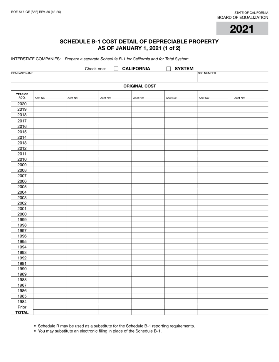 Form BOE-517-GE Property Statement - Gas and / or Electric Companies - California, Page 9
