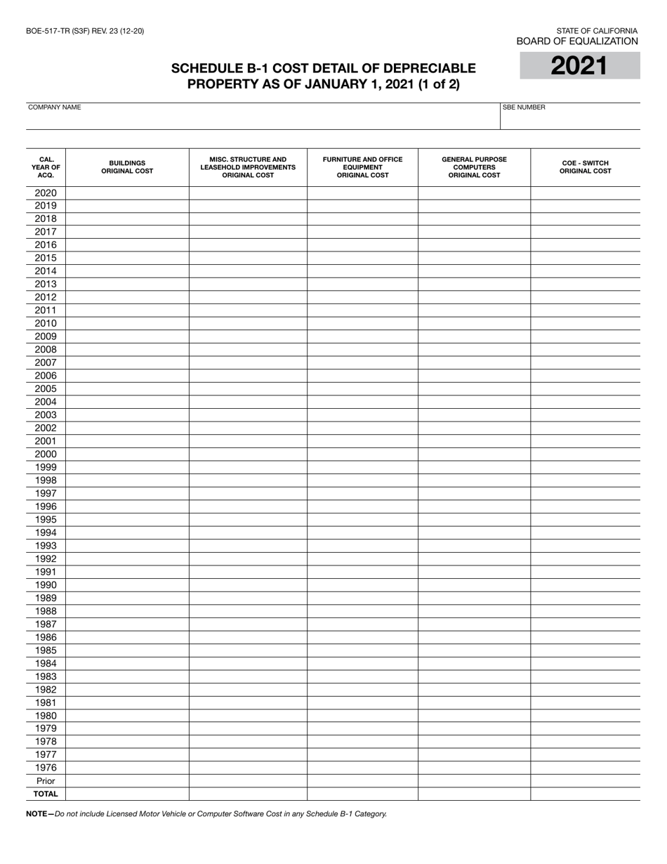 Form BOE-517-TR Property Statement -telecommunications - Short Form - California, Page 5