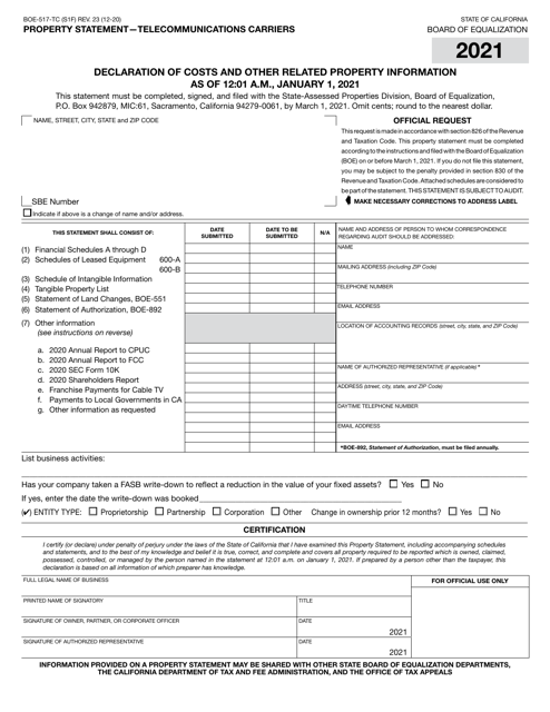 Form BOE-517-TC 2021 Printable Pdf