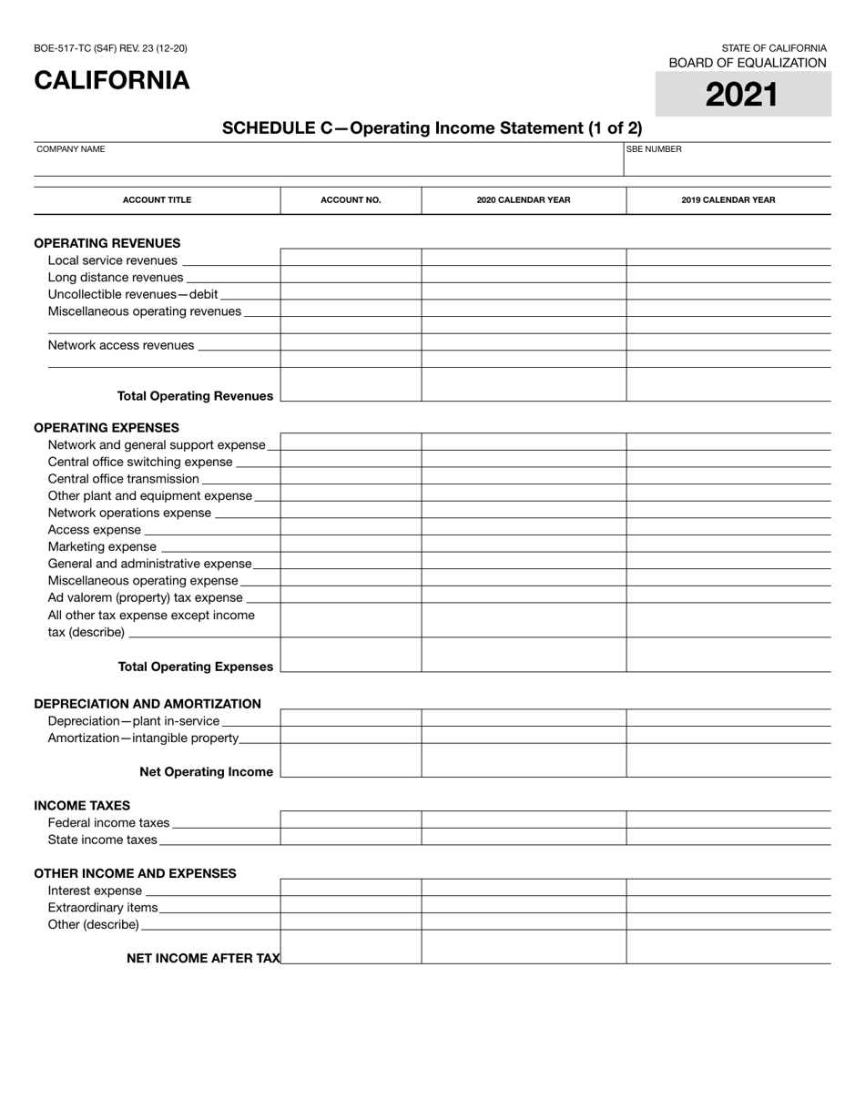 Form BOE-517-TC Property Statement - Telecommunications Carriers - California, Page 7