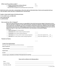 Form VS-8 Commemorative Certificate of Stillbirth Request Form - Alaska, Page 2