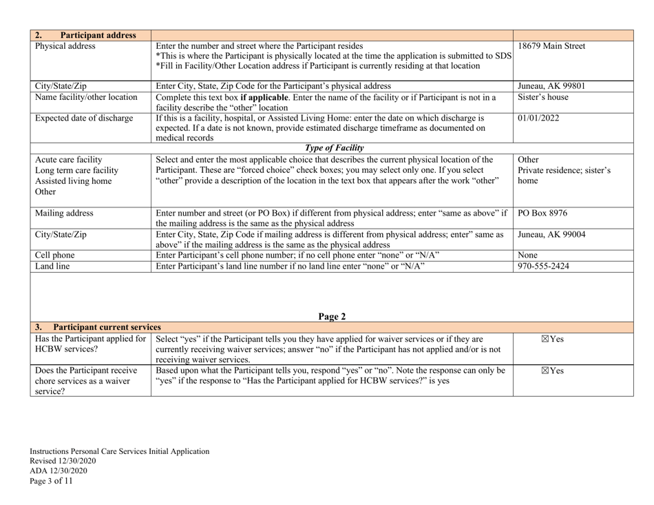 Instructions for Form PCA-08 Personal Care Services Initial Application - Alaska, Page 3