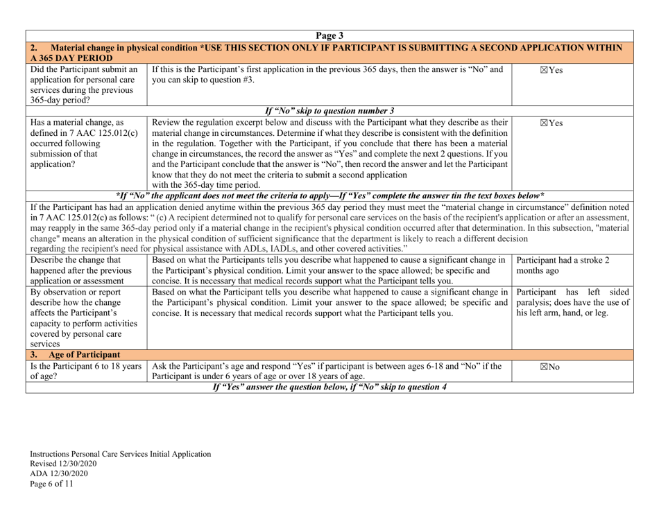 Instructions for Form PCA-08 Personal Care Services Initial Application - Alaska, Page 6