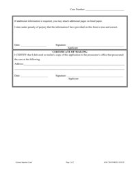 Form AOC CR41 (21) Application to Vacate Conviction for a Prior Offense Under a.r.s. 13-909 and Supporting Declaration - Arizona, Page 2