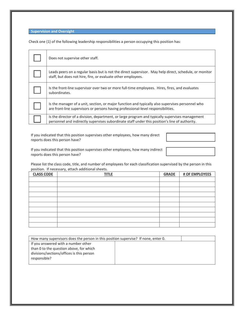 Arkansas Position Classification Questionnaire Download Fillable PDF Templateroller