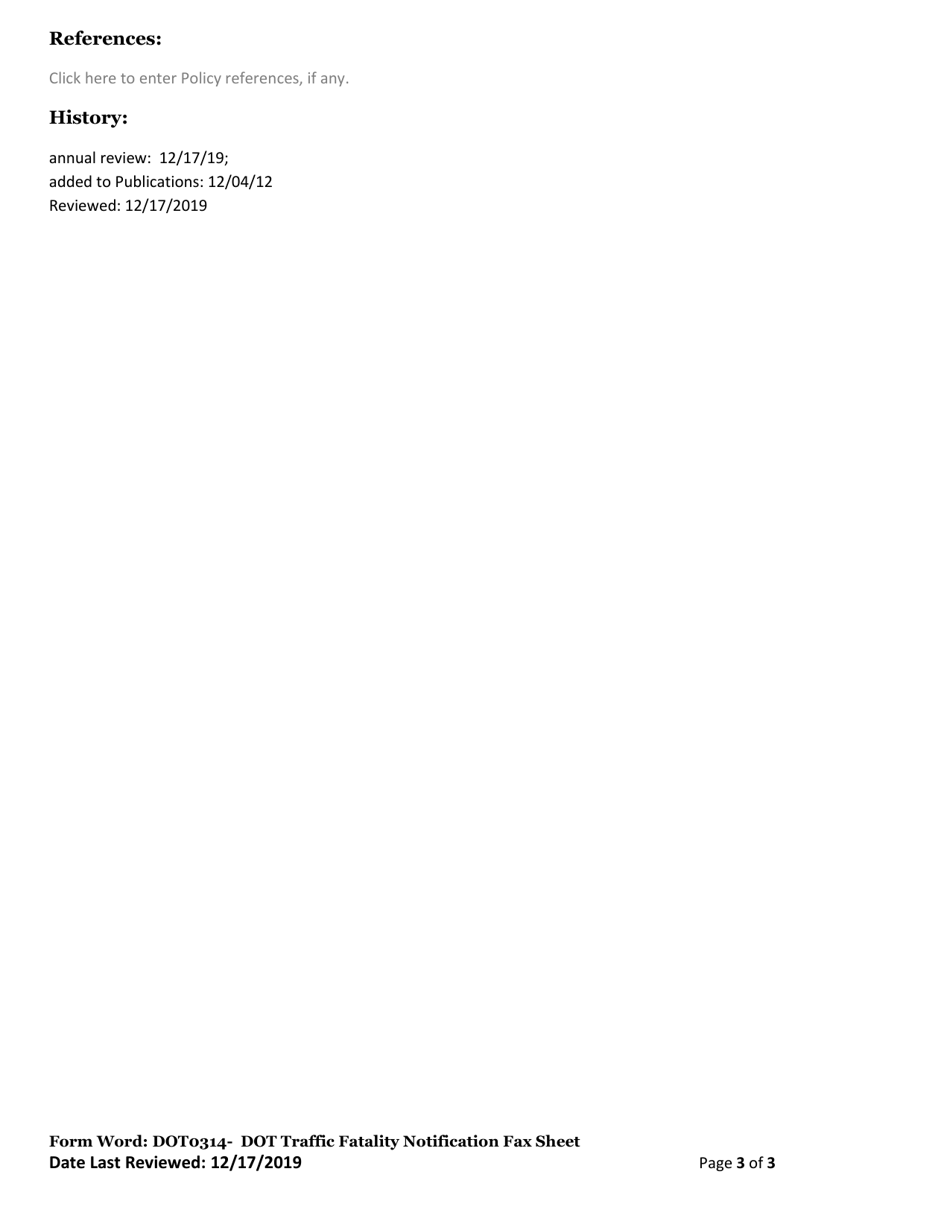 Form DOT0314 Ga Dot Traffic Fatality Notification Sheet - Georgia (United States), Page 3