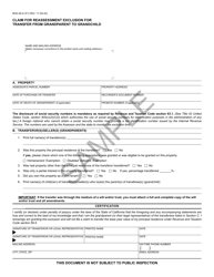 Document preview: Form BOE-58-G Claim for Reassessment Exclusion for Transfer From Grandparent to Grandchild - Sample - California