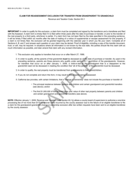 Form BOE-58-G Claim for Reassessment Exclusion for Transfer From Grandparent to Grandchild - Sample - California, Page 3