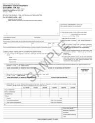 Form BOE-571-R Apartment House Property Statement - Sample - California