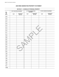 Form BOE-571-W Wind Generation Property Statement - Sample - California, Page 10