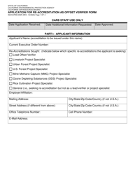 Form ISD/CCPEB-053R Application for Re-accreditation as Offset Verifier Form - California
