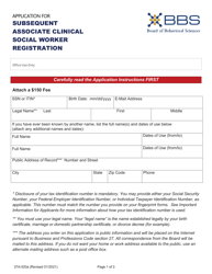 Form 37A-520A Application for Subsequent Associate Clinical Social Worker Registration - California, Page 3