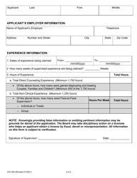 Form 37A-304 Licensed Marriage and Family Therapist Out-of-State Experience Verification - California, Page 2