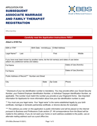 Form 37A-590A Application for Subsequent Associate Marriage and Family Therapist Registration - California, Page 3