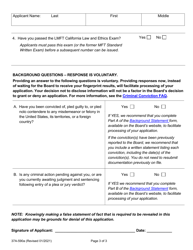 Form 37A-590A Application for Subsequent Associate Marriage and Family Therapist Registration - California, Page 5